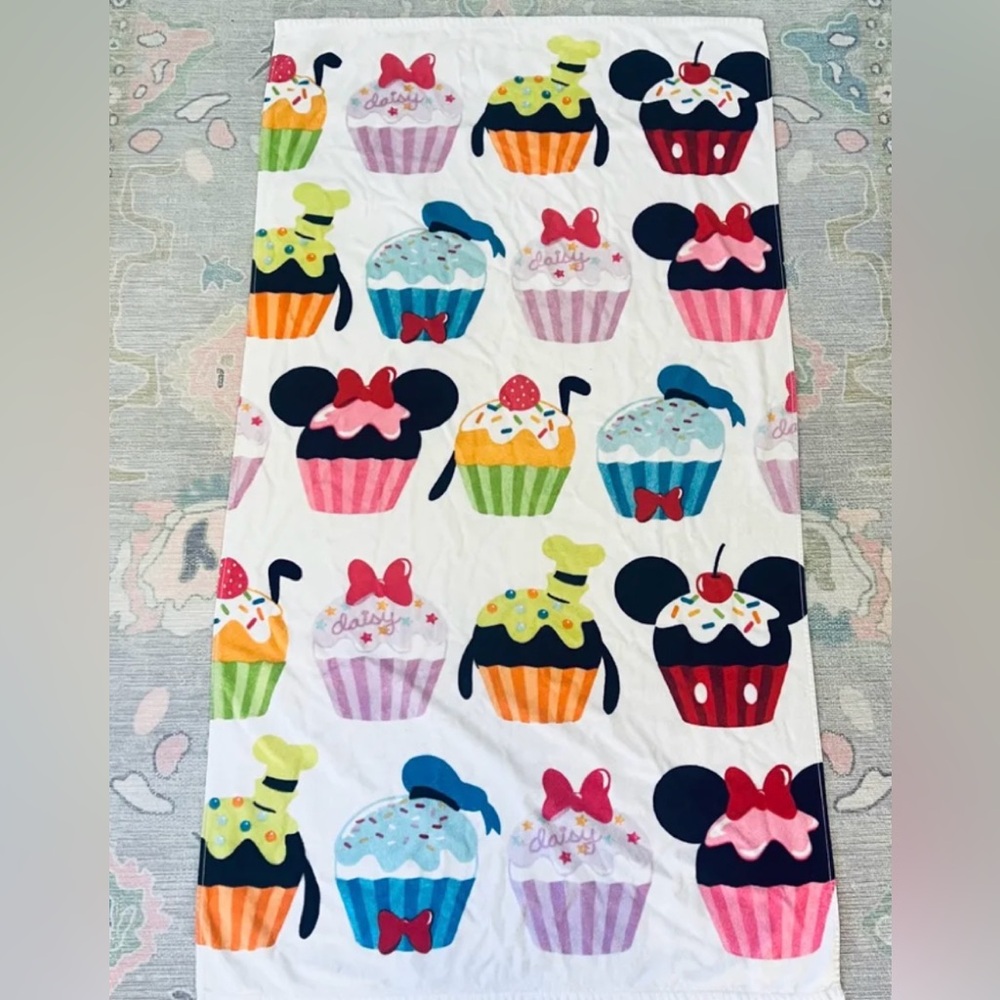 Disney Multicolor Cupcake Mickey & Friends Beach Towel